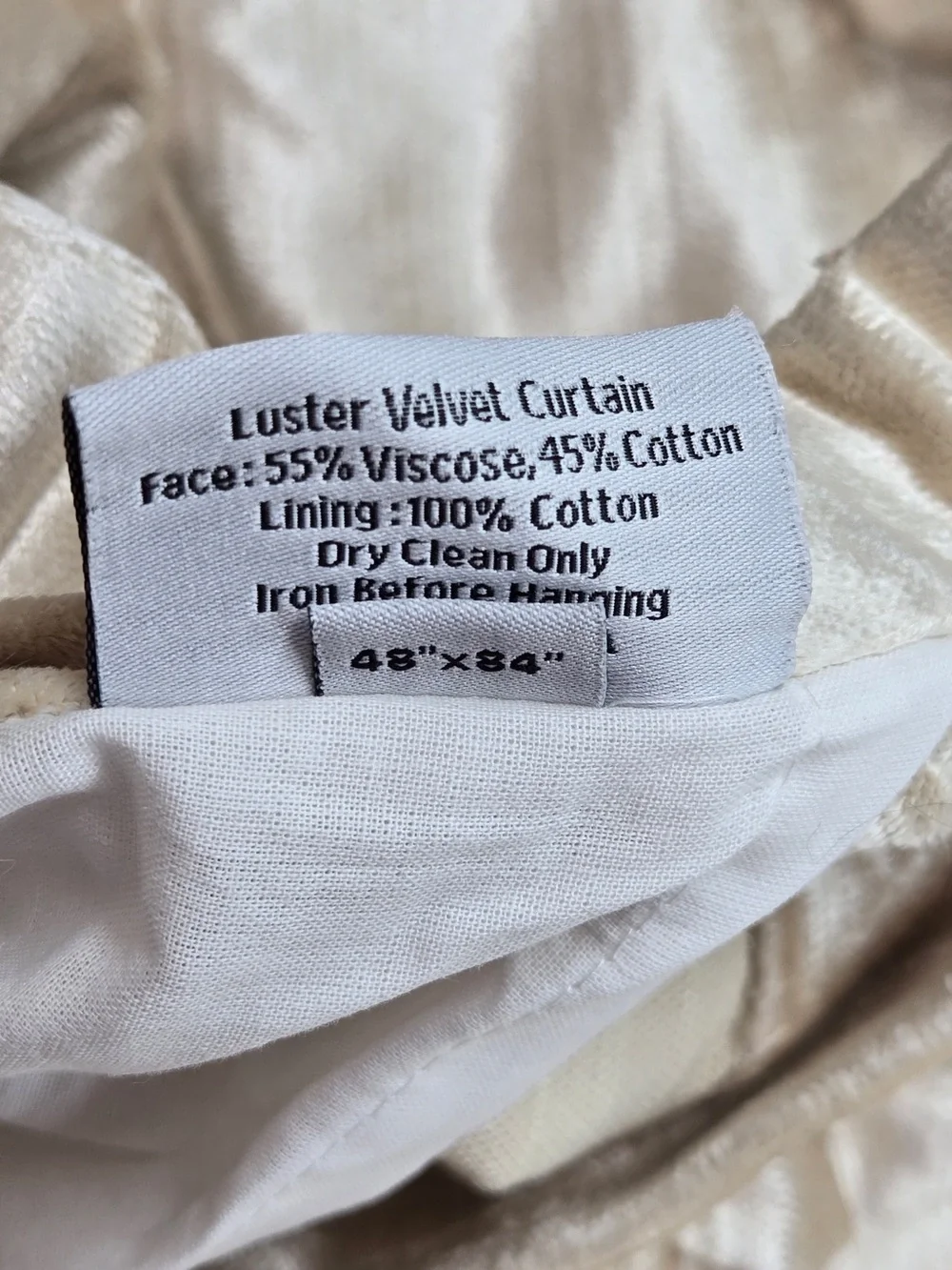 NWT QUINCE Set Of 2 48x84 Luster Velvet Curtains Champagne 8705